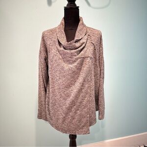 Eddie Bauer gray versatile drape/snap front cardigan.